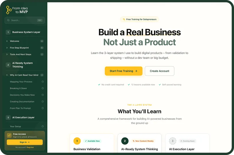 The From Idea to MVP learn center